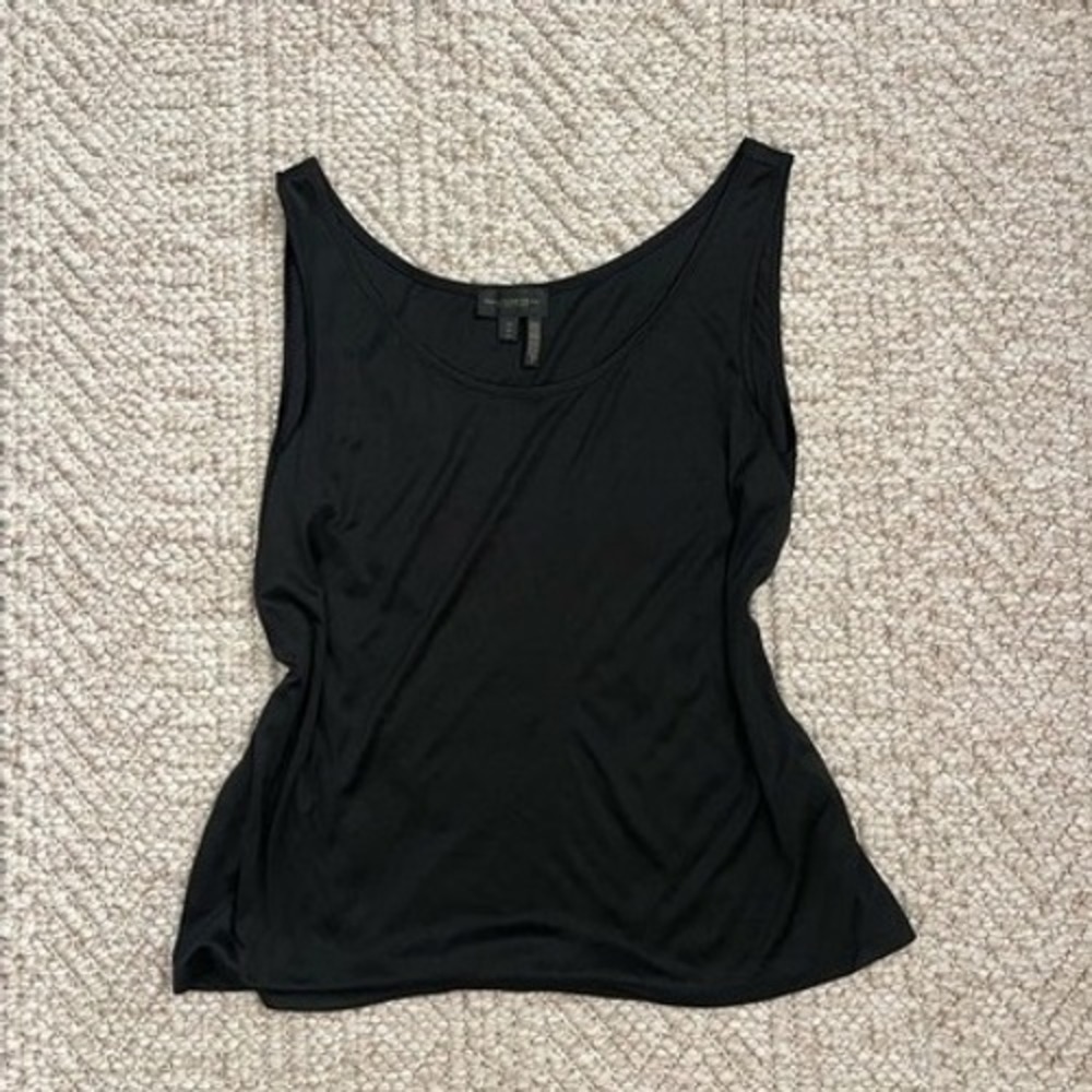 Donna Karan New York Womens Black Scoop Neck Tank Top Sleeveless Shell Medium